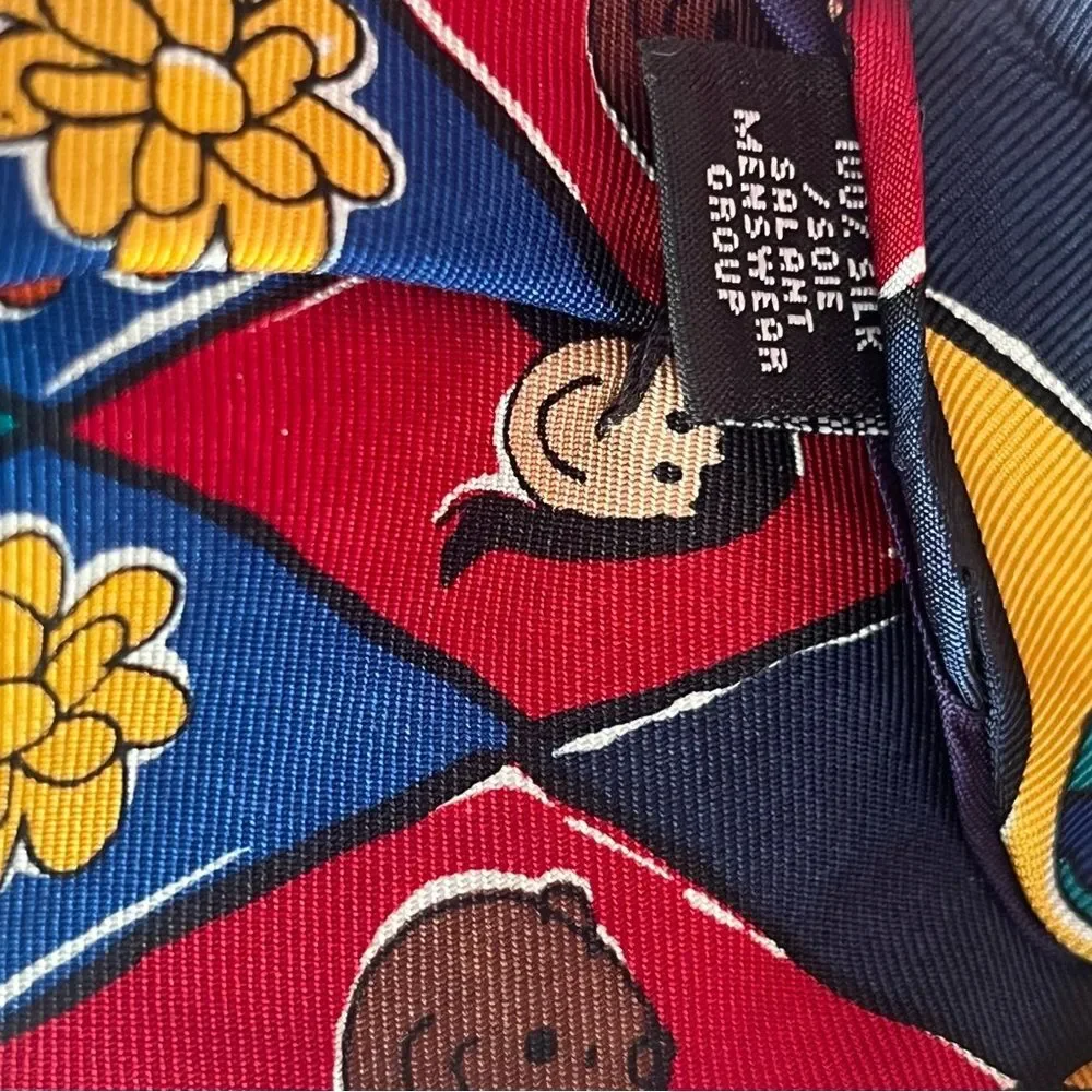 Vintage Save the Children World Peace Silk Necktie Tie